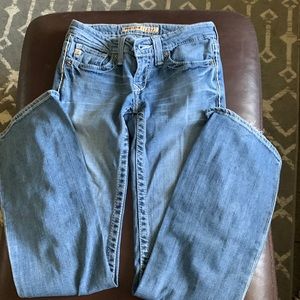 Big star low rise medium wash boot cut jeans size 24R